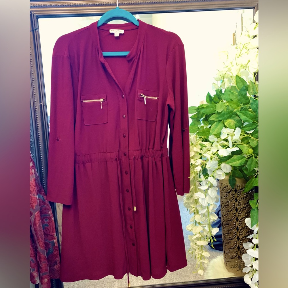 Maroon Midi Dress